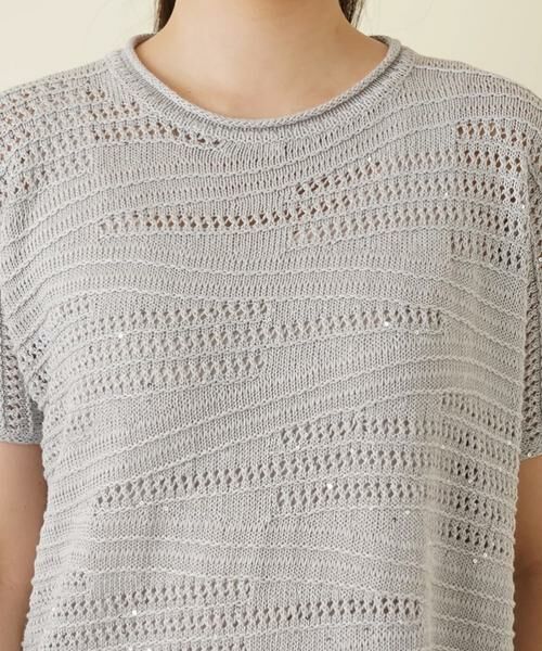 Leilian / レリアン ニット・セーター | 透かし編み柄半袖ニットプルオーバー | 詳細19