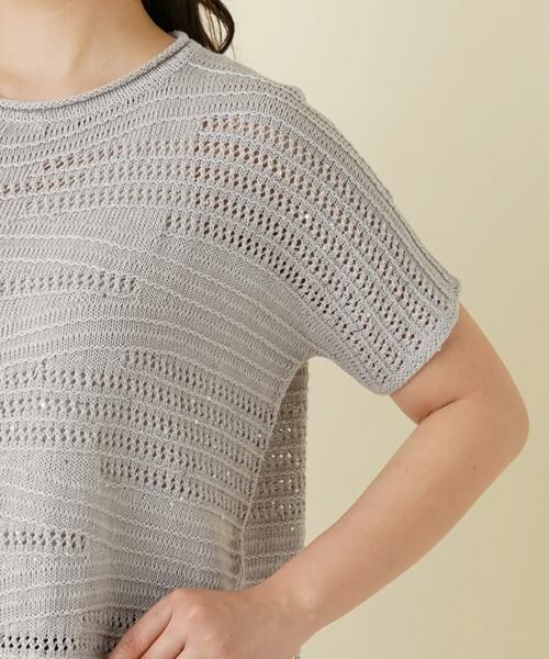 Leilian / レリアン ニット・セーター | 透かし編み柄半袖ニットプルオーバー | 詳細21