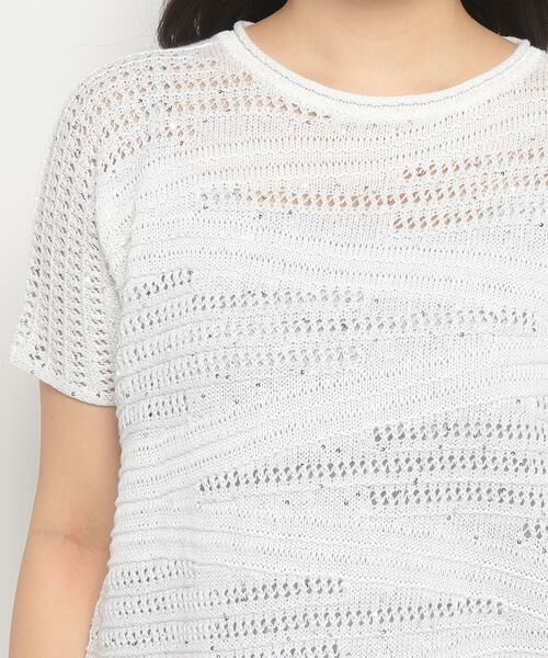 Leilian / レリアン ニット・セーター | 透かし編み柄半袖ニットプルオーバー | 詳細5
