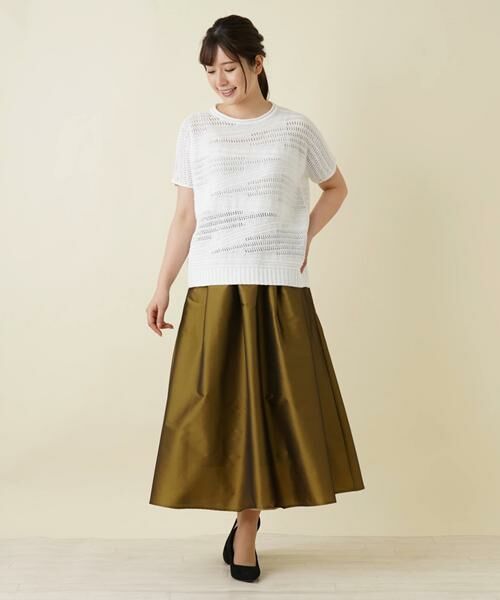 Leilian / レリアン ニット・セーター | 透かし編み柄半袖ニットプルオーバー | 詳細7