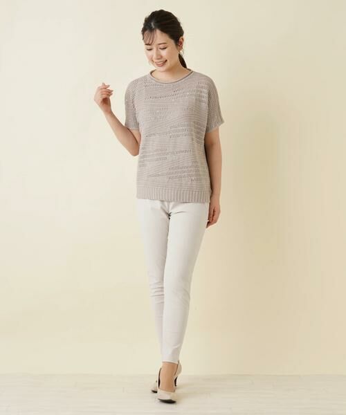 Leilian / レリアン ニット・セーター | 透かし編み柄半袖ニットプルオーバー | 詳細10