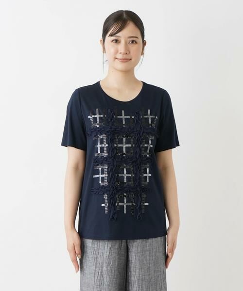 Leilian / レリアン カットソー | フリル刺繍半袖Tシャツ | 詳細8