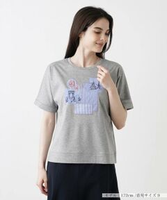 刺繍モチーフ半袖Tシャツ