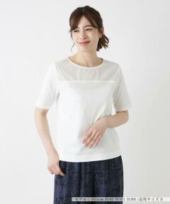 チュール切替え半袖Ｔシャツ