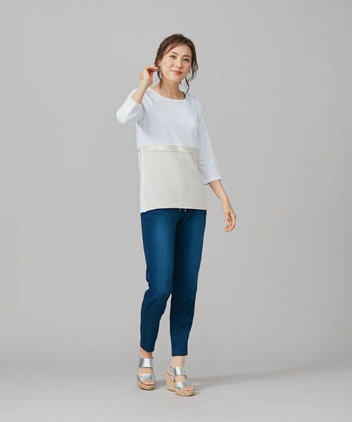 Leilian / レリアン ニット・セーター | バイカラー切替トップス【LE TRICOT PERUGIA】 | 詳細13