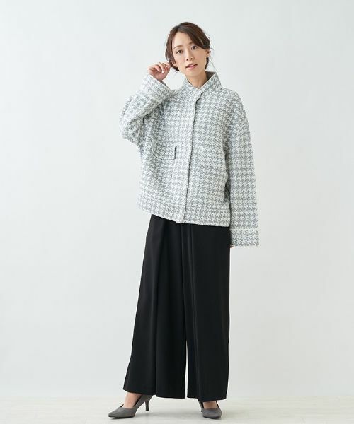 Leilian / レリアン テーラードジャケット | 千鳥格子柄スタンドカラージャケット | 詳細2