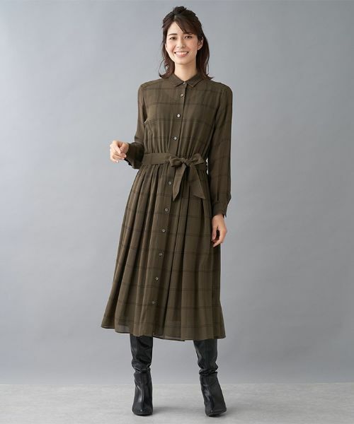 Leilian / レリアン ドレス | チェックシャツワンピース | 詳細3