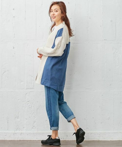 Leilian / レリアン カーディガン・ボレロ | 異素材切替セーター | 詳細2