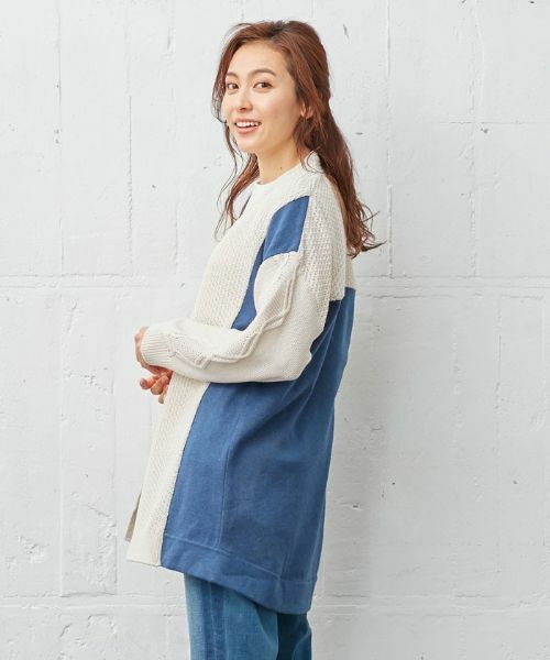 Leilian / レリアン カーディガン・ボレロ | 異素材切替セーター | 詳細4