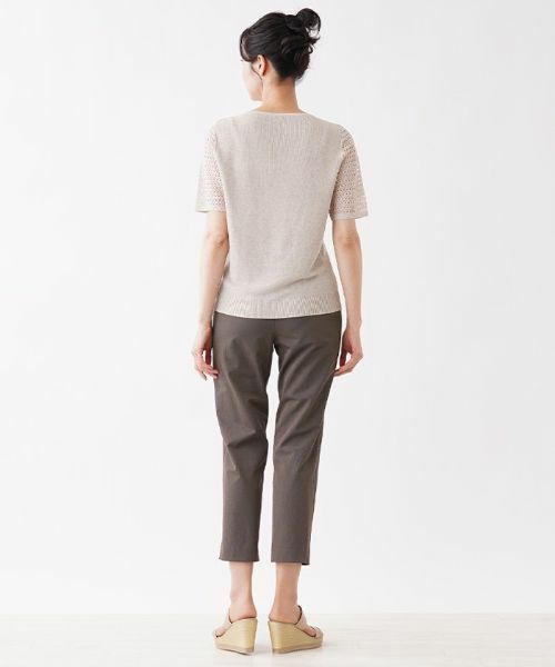 Leilian / レリアン ニット・セーター | 透かし編み切り替えクルーネックニット | 詳細3