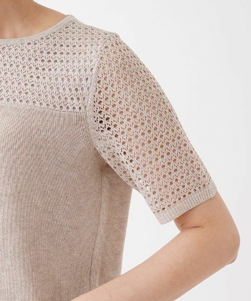 Leilian / レリアン ニット・セーター | 透かし編み切り替えクルーネックニット | 詳細8