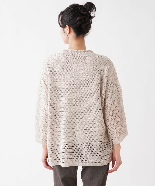 Leilian / レリアン カーディガン・ボレロ | 透かし編み7分袖トッパーカーディガン | 詳細11