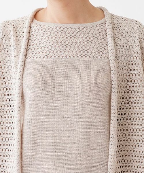Leilian / レリアン カーディガン・ボレロ | 透かし編み7分袖トッパーカーディガン | 詳細13