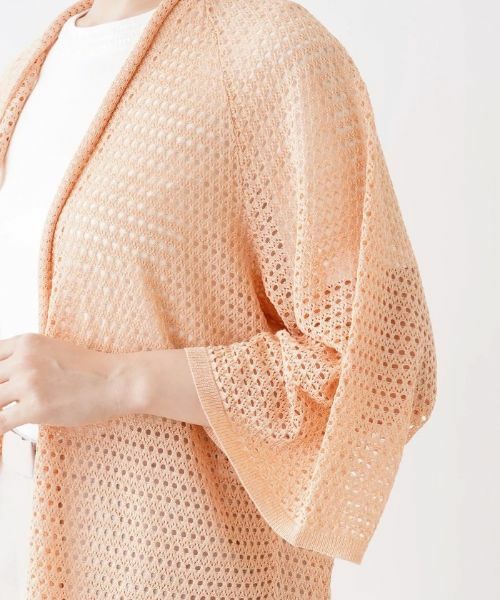 Leilian / レリアン カーディガン・ボレロ | 透かし編み7分袖トッパーカーディガン | 詳細16