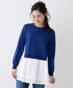 Leilian / レリアン カットソー | 重ね着風異素材トップス【MUSE BY ROCHAS Premiere】