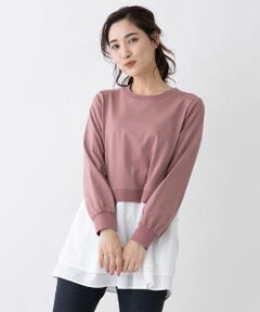 Leilian / レリアン カットソー | 重ね着風異素材トップス【MUSE BY ROCHAS Premiere】