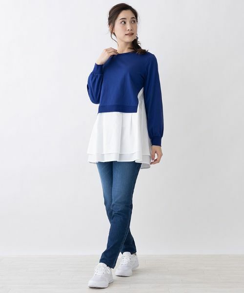 Leilian / レリアン カットソー | 重ね着風異素材トップス【MUSE BY ROCHAS Premiere】 | 詳細3