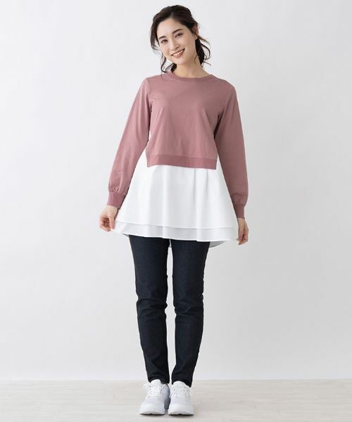 Leilian / レリアン カットソー | 重ね着風異素材トップス【MUSE BY ROCHAS Premiere】 | 詳細6