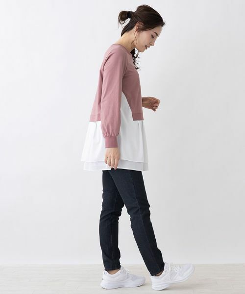 Leilian / レリアン カットソー | 重ね着風異素材トップス【MUSE BY ROCHAS Premiere】 | 詳細8