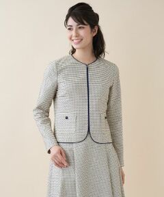 Leilian / レリアン テーラードジャケット | 【セットアップ対応商品】パイピング総柄ジャケット