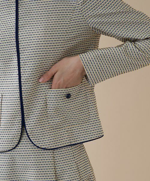 Leilian / レリアン テーラードジャケット | 【セットアップ対応商品】パイピング総柄ジャケット | 詳細10