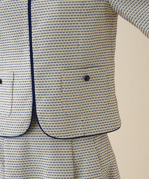 Leilian / レリアン テーラードジャケット | 【セットアップ対応商品】パイピング総柄ジャケット | 詳細11