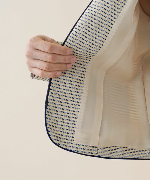 Leilian / レリアン テーラードジャケット | 【セットアップ対応商品】パイピング総柄ジャケット | 詳細12