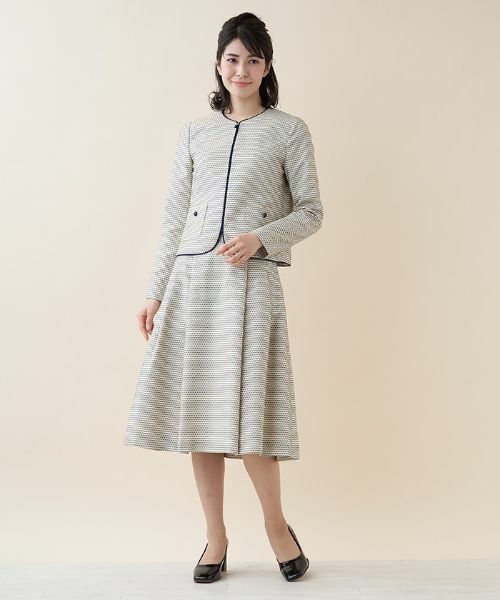 Leilian / レリアン テーラードジャケット | 【セットアップ対応商品】パイピング総柄ジャケット | 詳細2