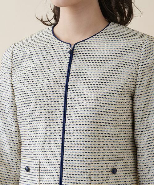 Leilian / レリアン テーラードジャケット | 【セットアップ対応商品】パイピング総柄ジャケット | 詳細8