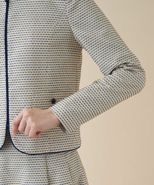 Leilian / レリアン テーラードジャケット | 【セットアップ対応商品】パイピング総柄ジャケット | 詳細9