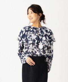 Leilian / レリアン シャツ・ブラウス | つけ襟付きカットジャカードブラウス