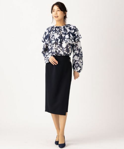 Leilian / レリアン シャツ・ブラウス | つけ襟付きカットジャカードブラウス | 詳細1