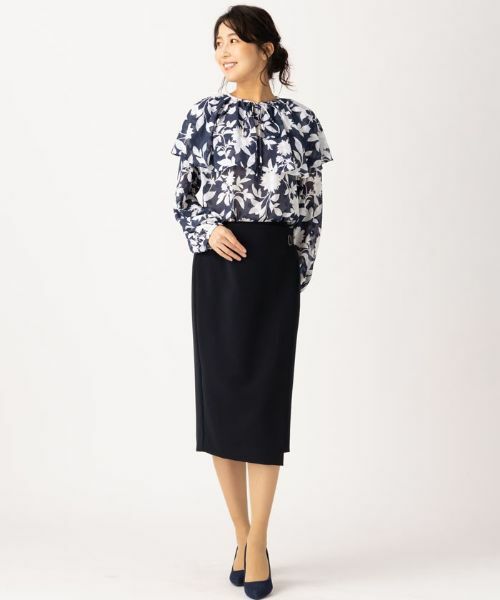 Leilian / レリアン シャツ・ブラウス | つけ襟付きカットジャカードブラウス | 詳細2