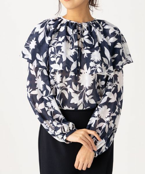 Leilian / レリアン シャツ・ブラウス | つけ襟付きカットジャカードブラウス | 詳細4
