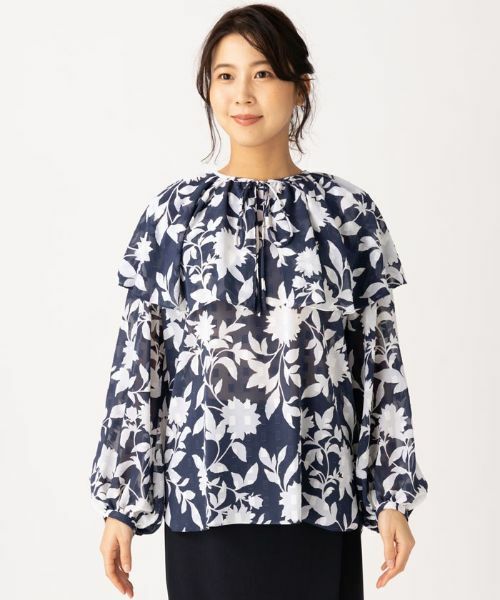 Leilian / レリアン シャツ・ブラウス | つけ襟付きカットジャカードブラウス | 詳細5