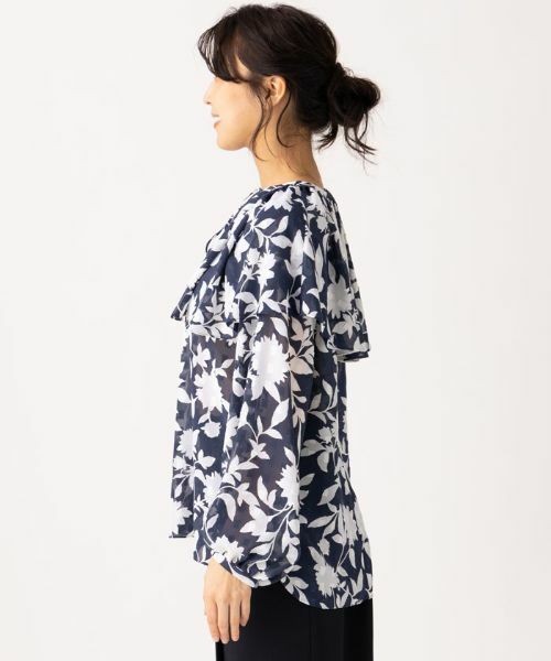 Leilian / レリアン シャツ・ブラウス | つけ襟付きカットジャカードブラウス | 詳細6