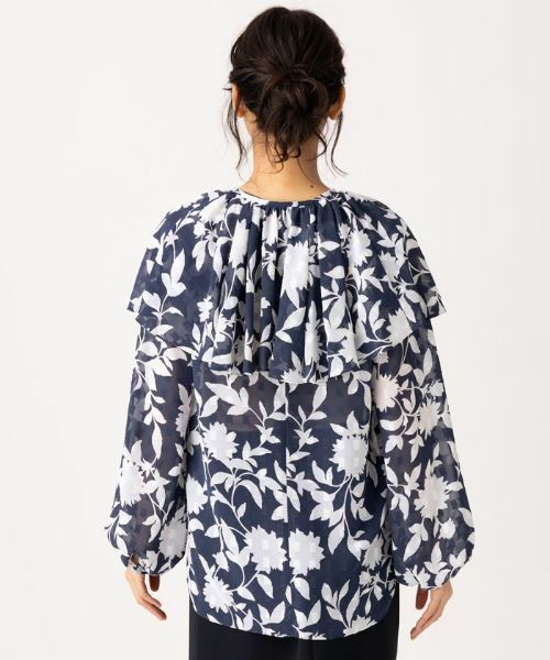 Leilian / レリアン シャツ・ブラウス | つけ襟付きカットジャカードブラウス | 詳細7