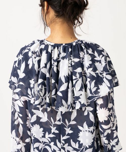 Leilian / レリアン シャツ・ブラウス | つけ襟付きカットジャカードブラウス | 詳細8