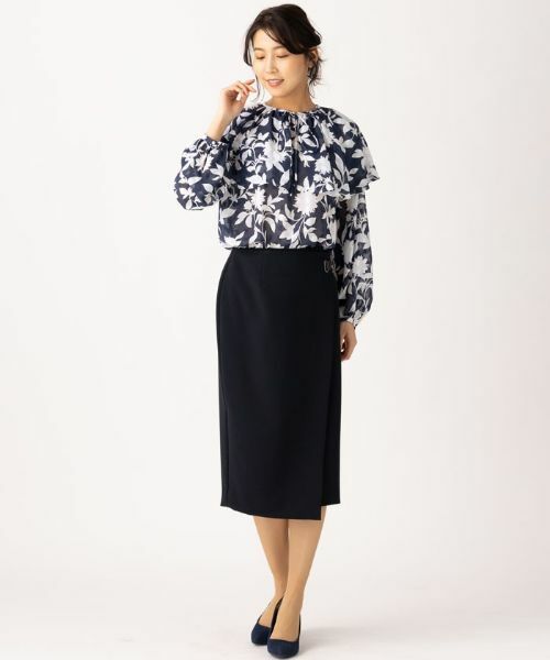 Leilian / レリアン ミニ・ひざ丈スカート | ラップ風タイトスカート | 詳細1