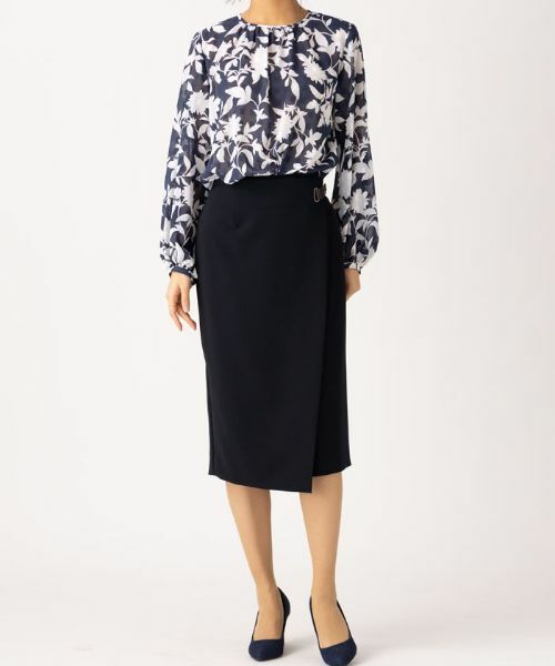 Leilian / レリアン ミニ・ひざ丈スカート | ラップ風タイトスカート | 詳細2