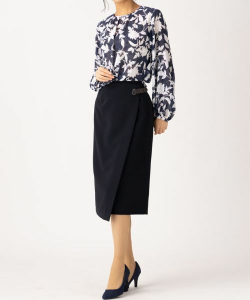 Leilian / レリアン ミニ・ひざ丈スカート | ラップ風タイトスカート | 詳細3