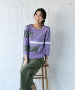 Leilian / レリアン ニット・セーター | 配色デザインニット【HAND】
