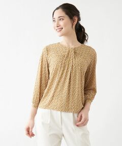 Leilian / レリアン カットソー | ジオメトリック柄７分袖カットソー【ROCHAS Premiere】