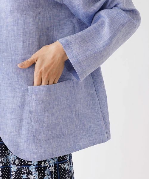 Leilian / レリアン テーラードジャケット | リネンロングジャケット | 詳細8