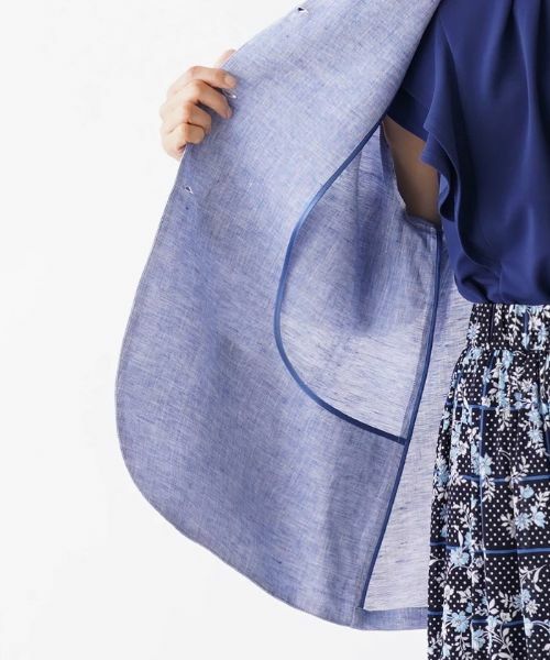 Leilian / レリアン テーラードジャケット | リネンロングジャケット | 詳細9