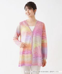 Leilian / レリアン カーディガン・ボレロ | レインボーマルチストライプ柄カーディガン【FASHION SUITE】