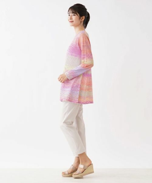 Leilian / レリアン カーディガン・ボレロ | レインボーマルチストライプ柄カーディガン【FASHION SUITE】 | 詳細2