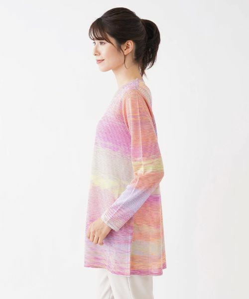 Leilian / レリアン カーディガン・ボレロ | レインボーマルチストライプ柄カーディガン【FASHION SUITE】 | 詳細5