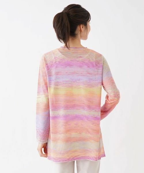 Leilian / レリアン カーディガン・ボレロ | レインボーマルチストライプ柄カーディガン【FASHION SUITE】 | 詳細6