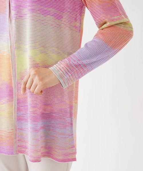 Leilian / レリアン カーディガン・ボレロ | レインボーマルチストライプ柄カーディガン【FASHION SUITE】 | 詳細8